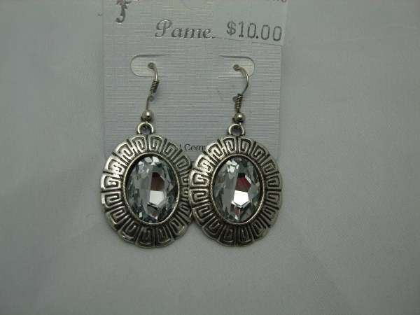 Crystal Stone Earring in Silver